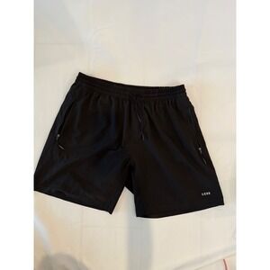 LSKD Running Shorts Athletic Workout Training Gym Black Zipper‎ Pockets L